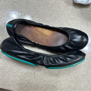 Tieks matte black slip on ballet flats, 10